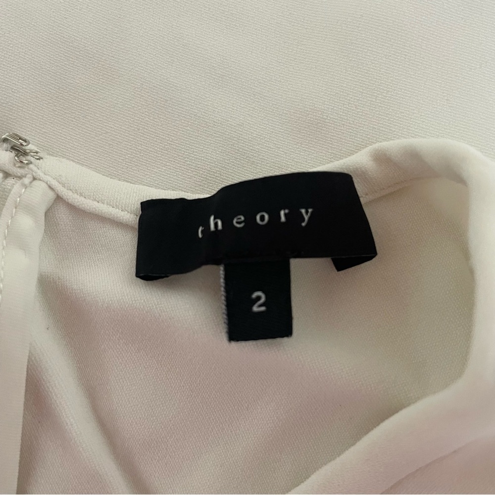 Theory White Stretch Sleeveless Fit & Flare Mini Dress 1709 - Picture 6 of 11
